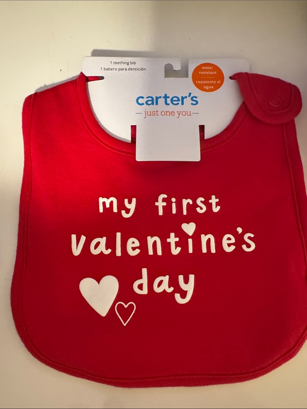 Carter's Red 'My First Valentine's Day' Baby Bib